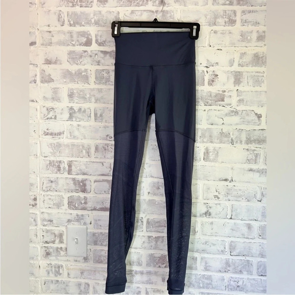 EUC Lululemon 28" High Rise Sheer Will HR Tight Pulse Size 4 Stone Blue Leggings - Picture 4 of 7